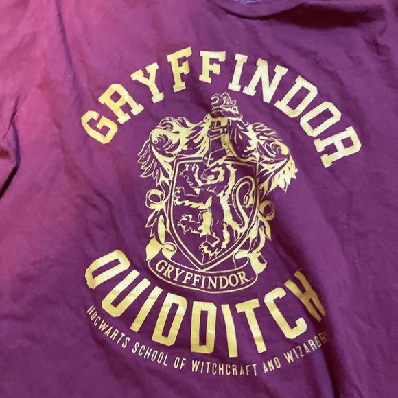 Harry Potter Gryffindor Quidditch T Shirt Men's Size XL Red Short Sleeve Solid - Picture 2 of 5